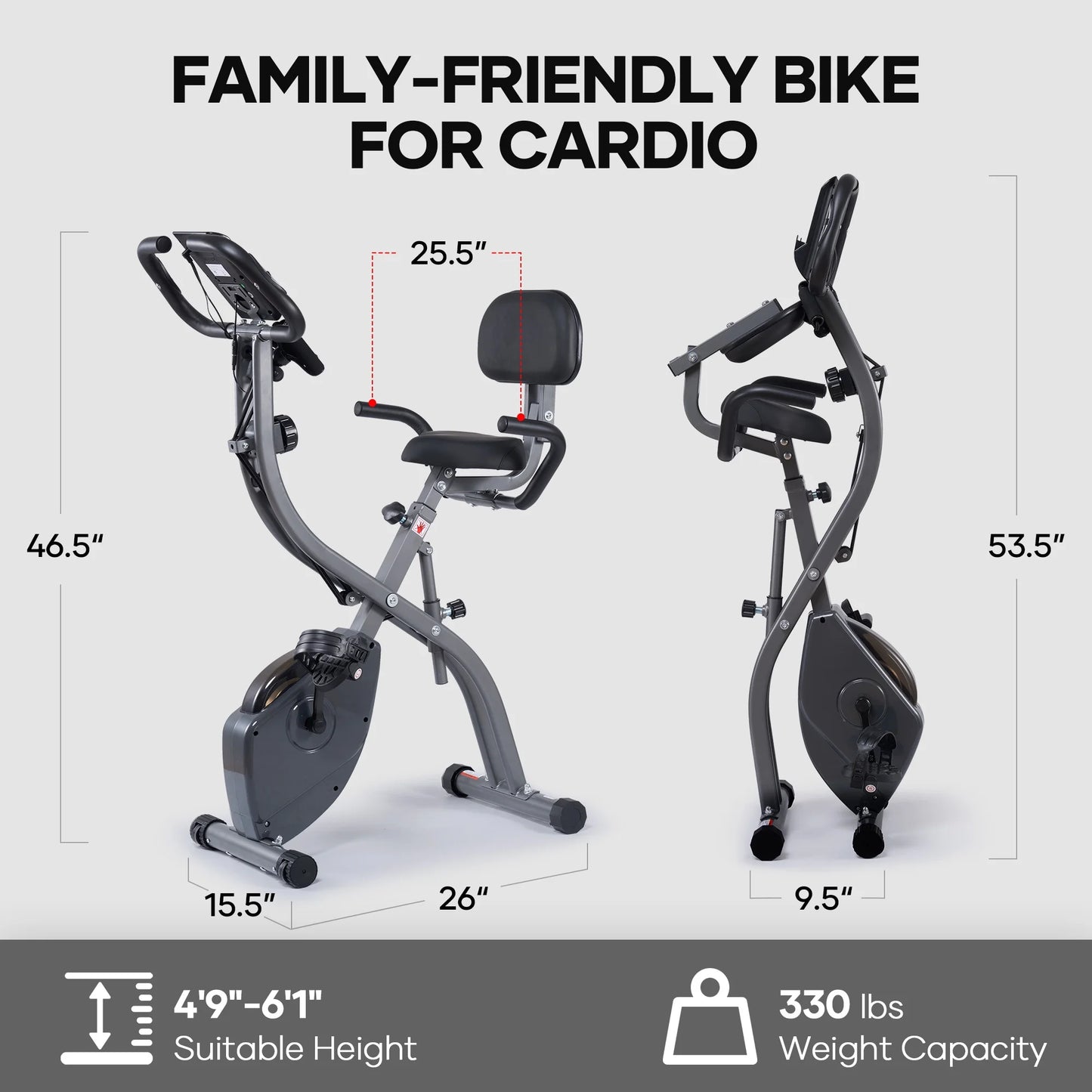 3In1 Folding Exercise Bike with 10 Levels of Adjustable Resistance Indoor Cycling Magnetic Upright Bike Stationary Exercise Bike Perfect for Home Use
