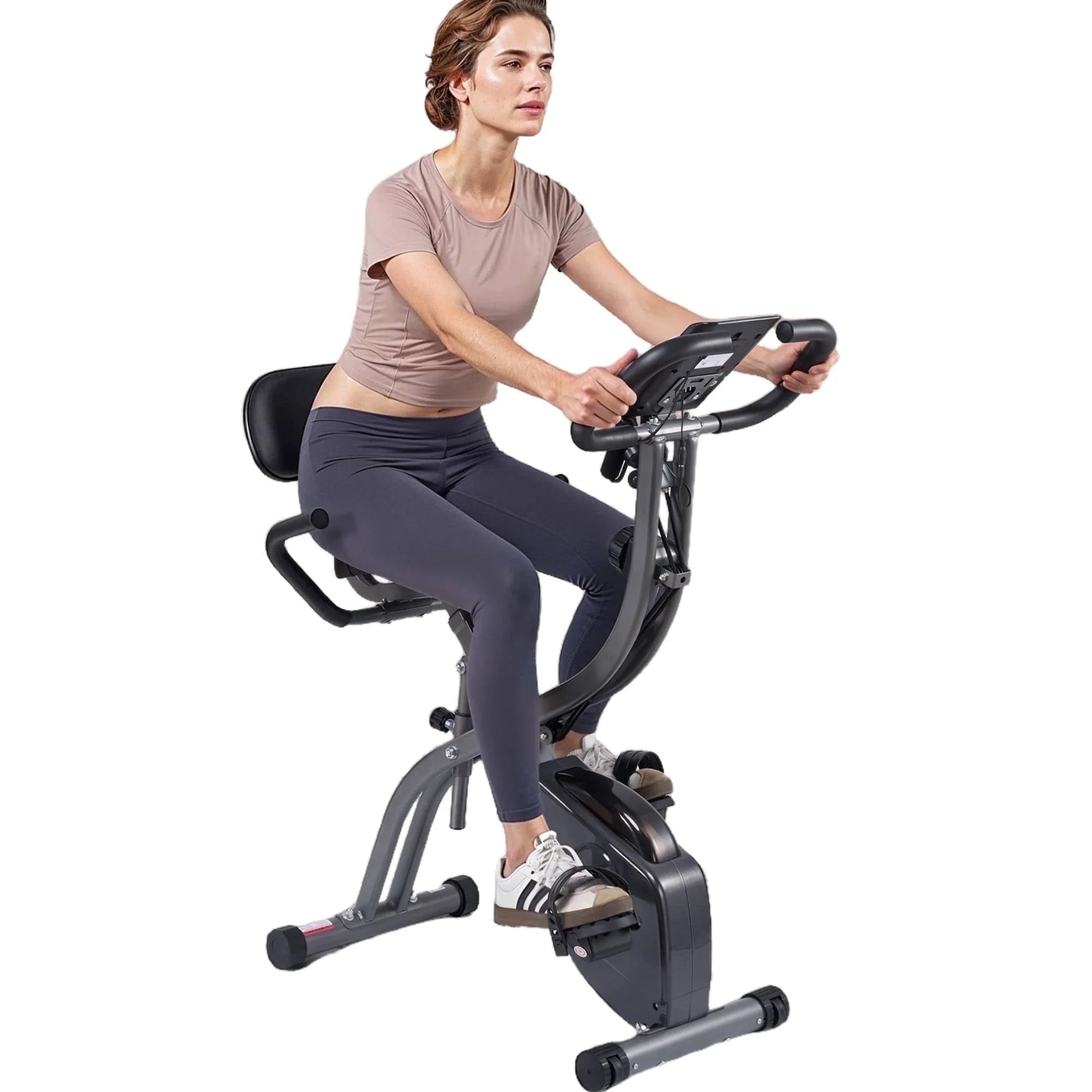 3In1 Folding Exercise Bike with 10 Levels of Adjustable Resistance Indoor Cycling Magnetic Upright Bike Stationary Exercise Bike Perfect for Home Use